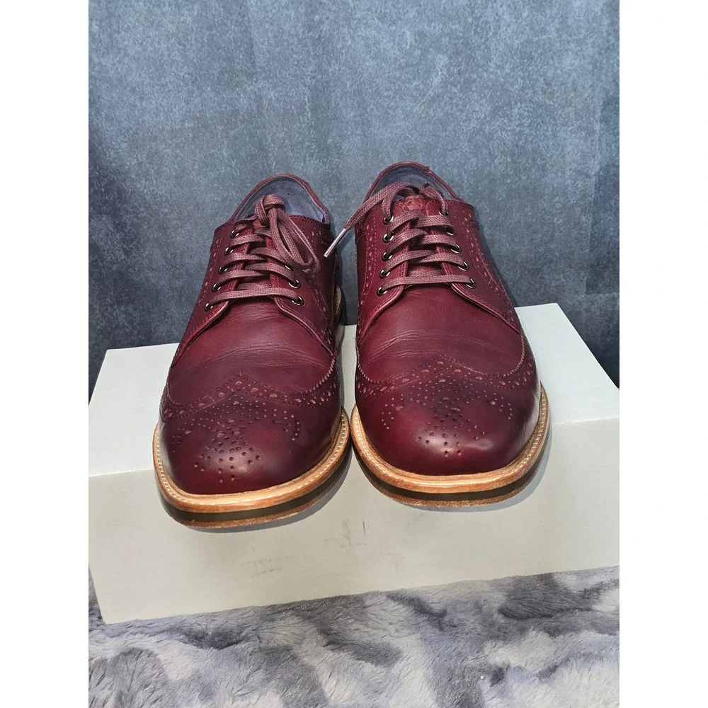 Cole Haan Harrison Grand Wingtip Oxford Burgundy Leather Mens C11501 EUC SZ 8